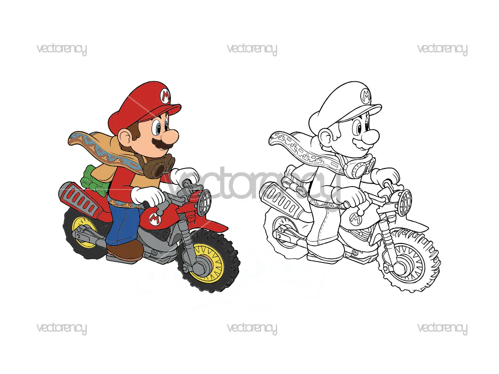 Hot Wheels RC Mario Clipart Vector PNG Image
