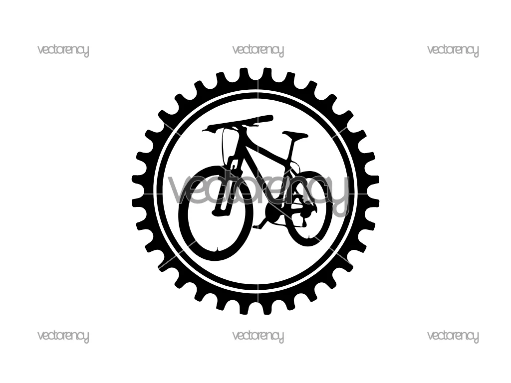 Mountain Bike SVG Chainring with Bike Free Cut File for Cricut