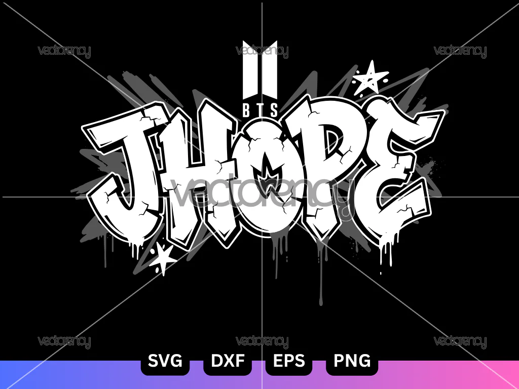 JHOPE fun art SVG, Kpop, BTS J-Hope SVG PNG Vector