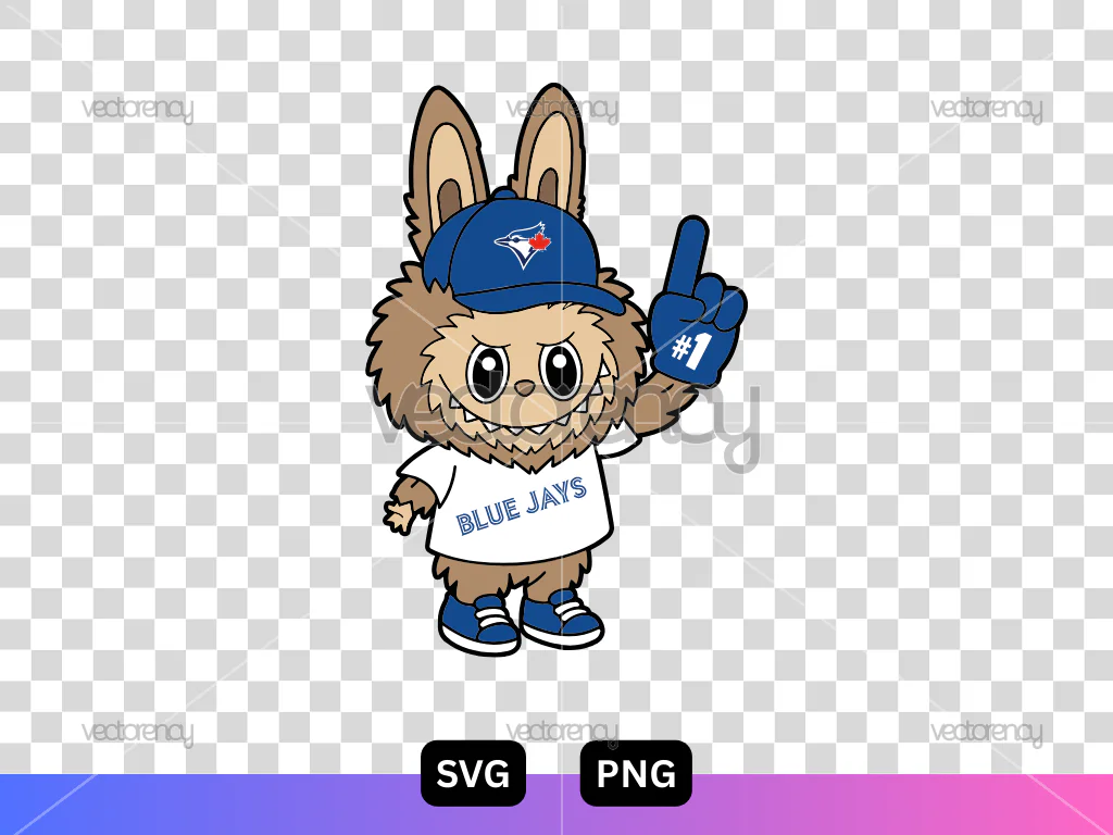Labubu Blue Jays Image PNG Vector SVG