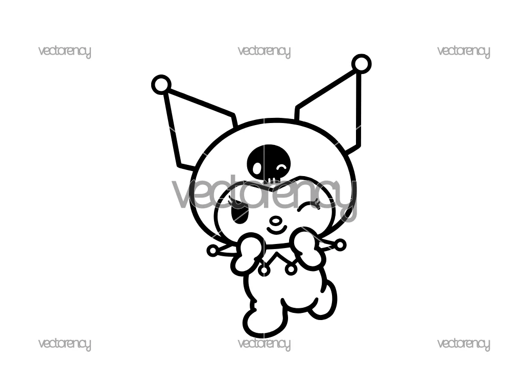 Kuromi Outline SVG