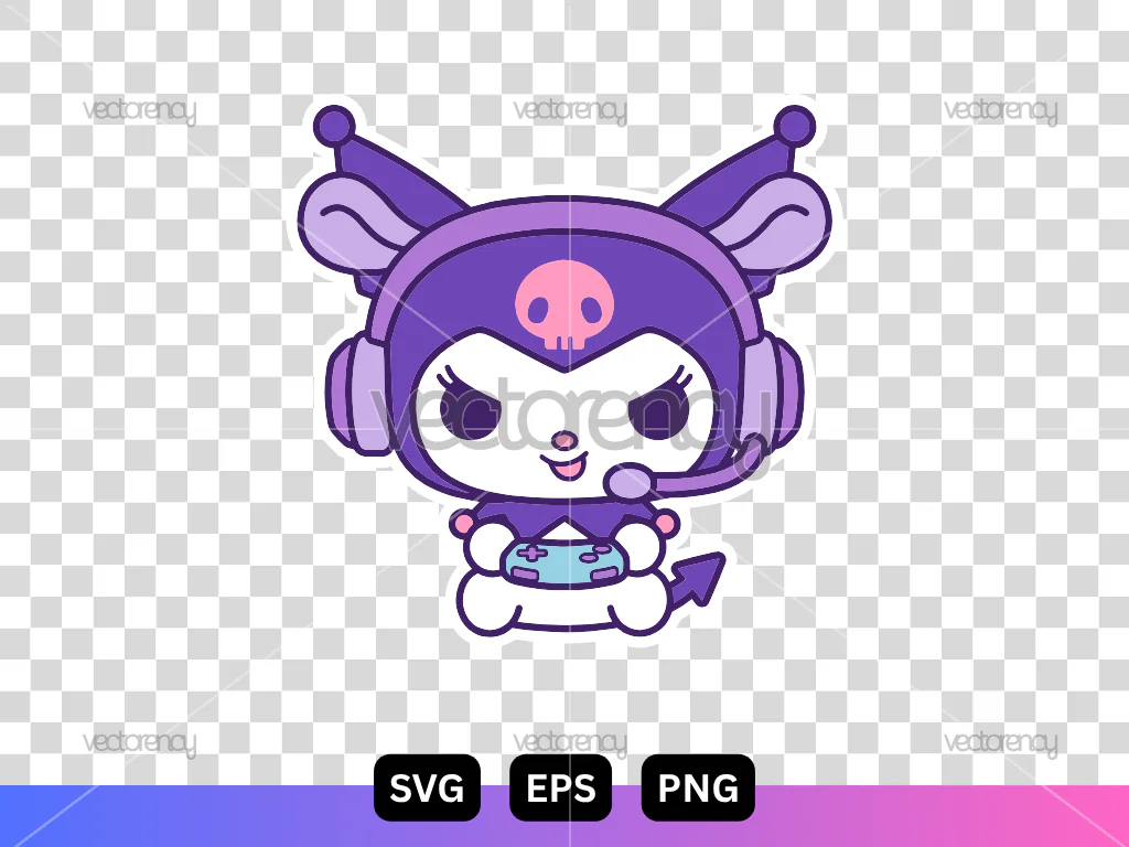 Kuromi Gamer Clipart Image PNG SVG