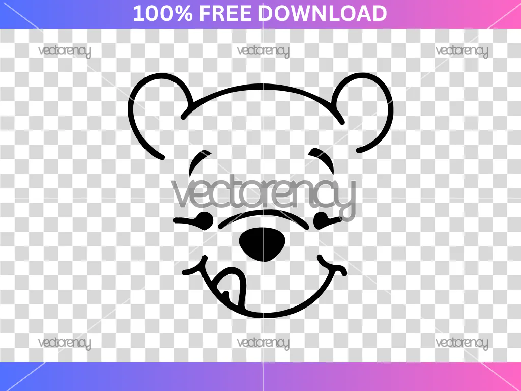 Pooh Face SVG Free
