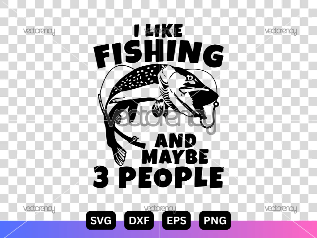 Fishing SVG, Fishing Rod Cut File, Angler Vector Design, Digital Download, Outdoor Sports Craft