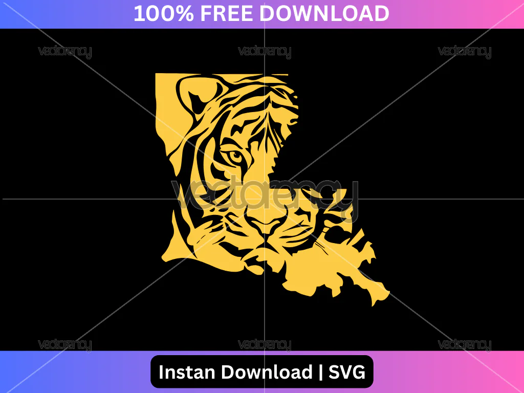 Football LSU Tiger Map SVG Free