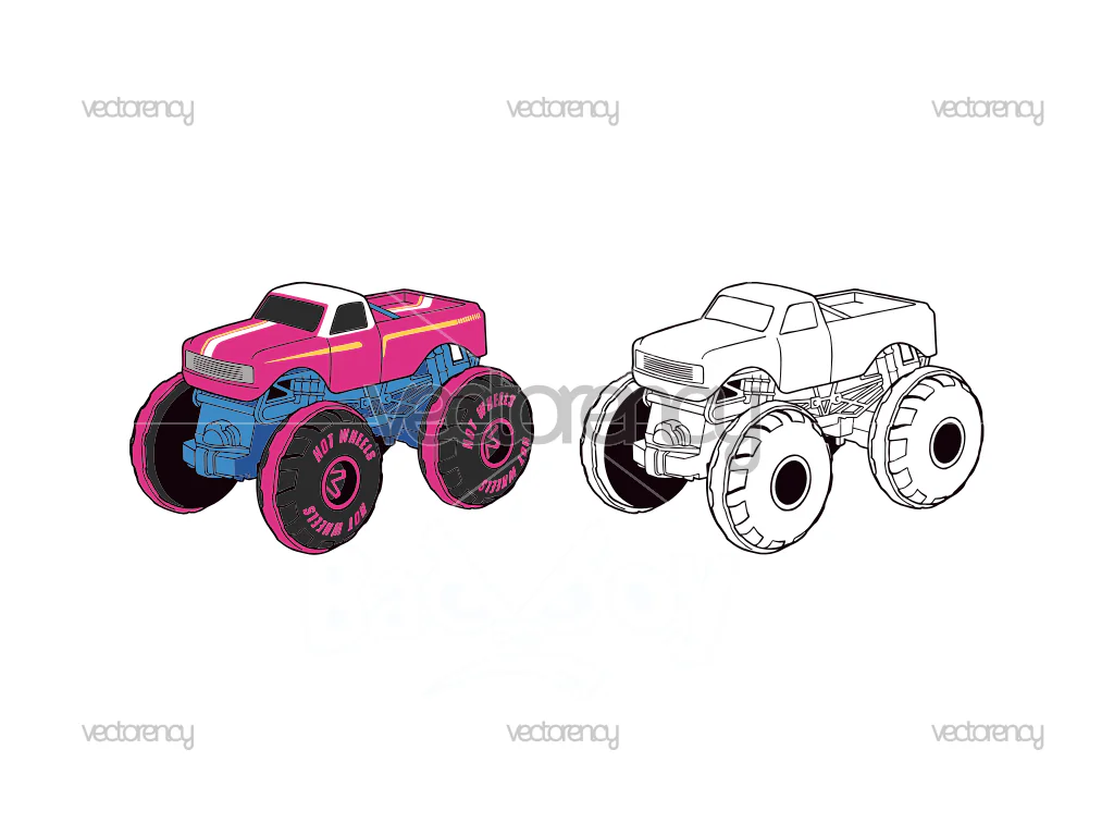 Hot Wheels Monster Trucks Barbie Clipart Image PNG Vector SVG