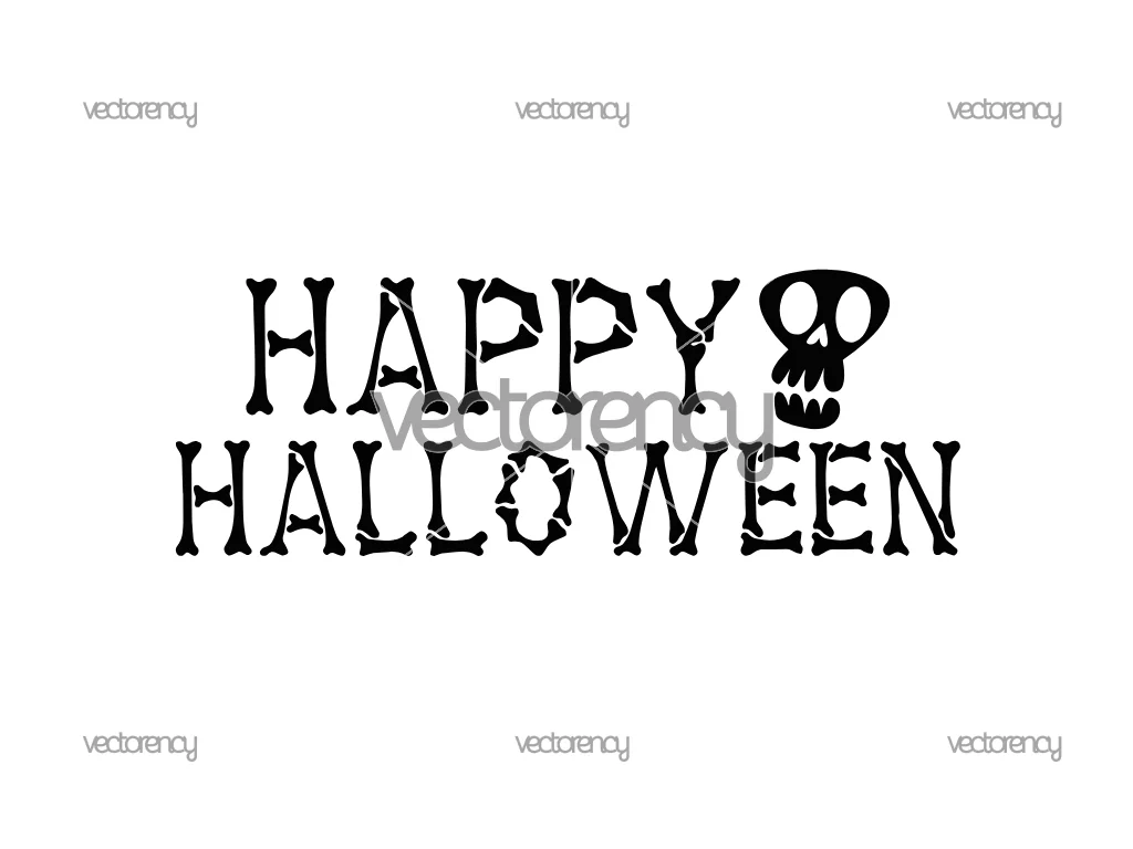 Happy Halloween Skeleton SVG