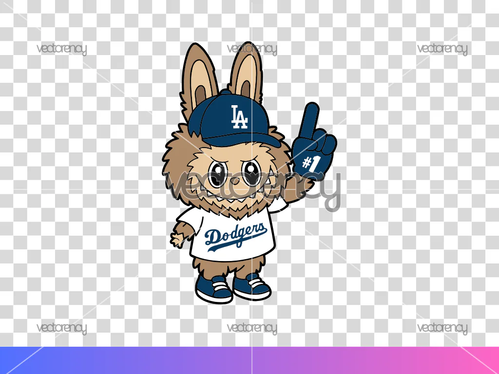 Labubu Dodgers PNG Transparent Image SVG Vector