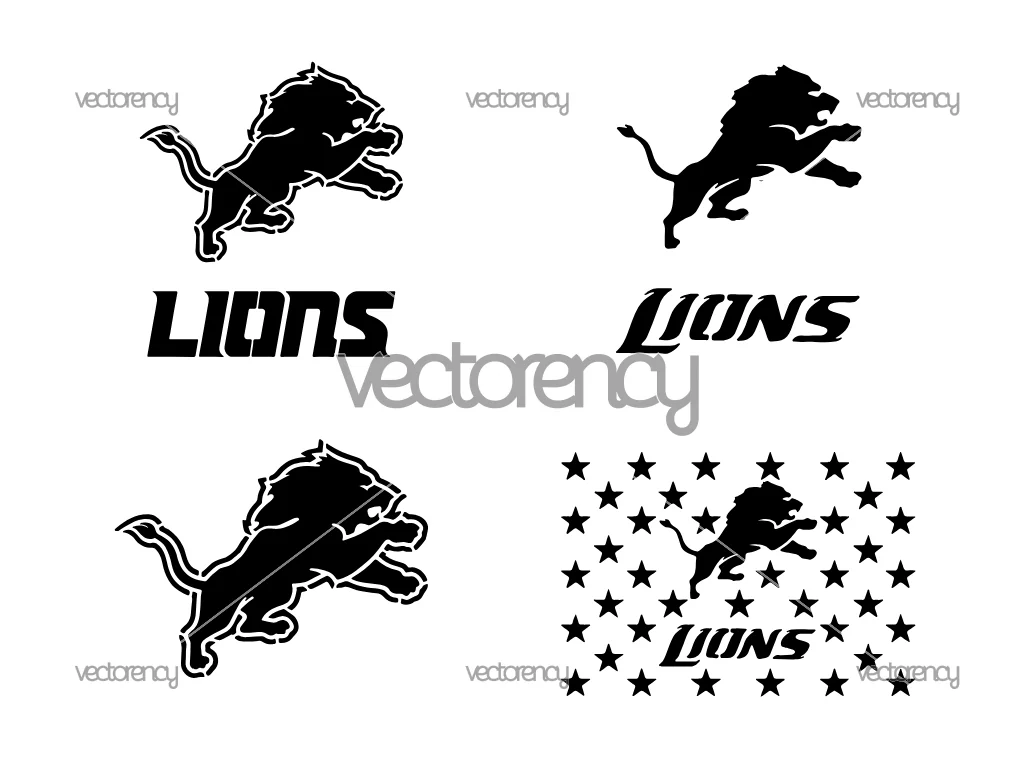 Detroit Lions SVG Stencil, NFL Football Cut File, Lions Vector Design, Cricut & Silhouette