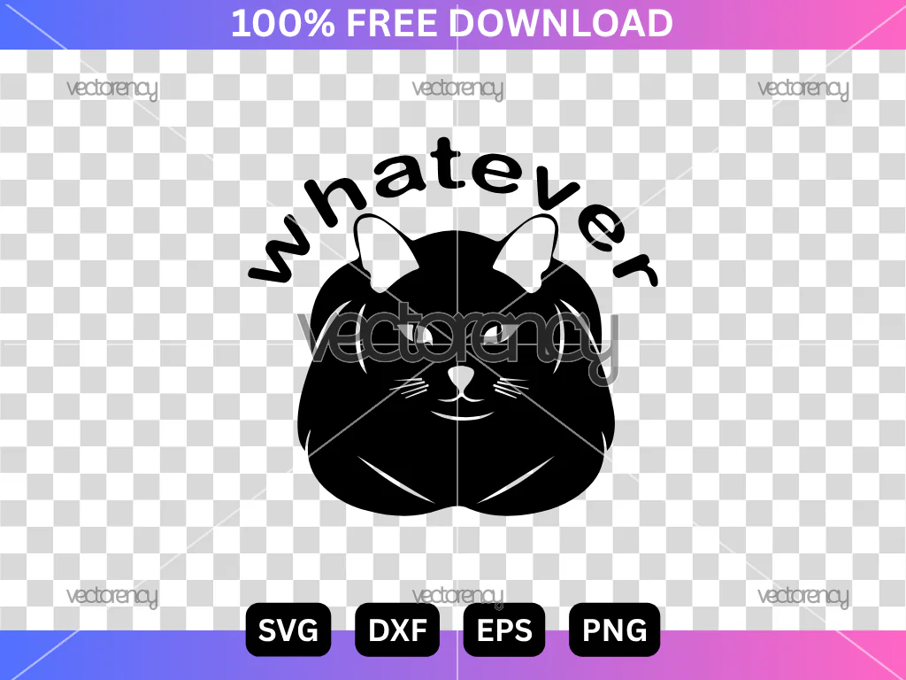 Whatever Cat SVG Free