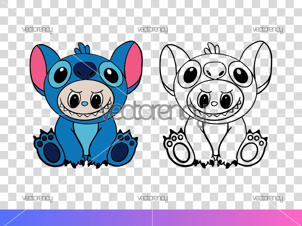 Labubu Stitch Outfit SVG PNG Image Clipart