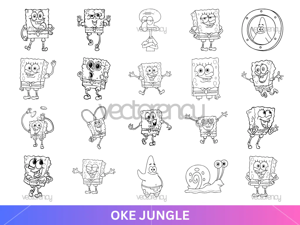 SpongeBob Outline SVG PNG