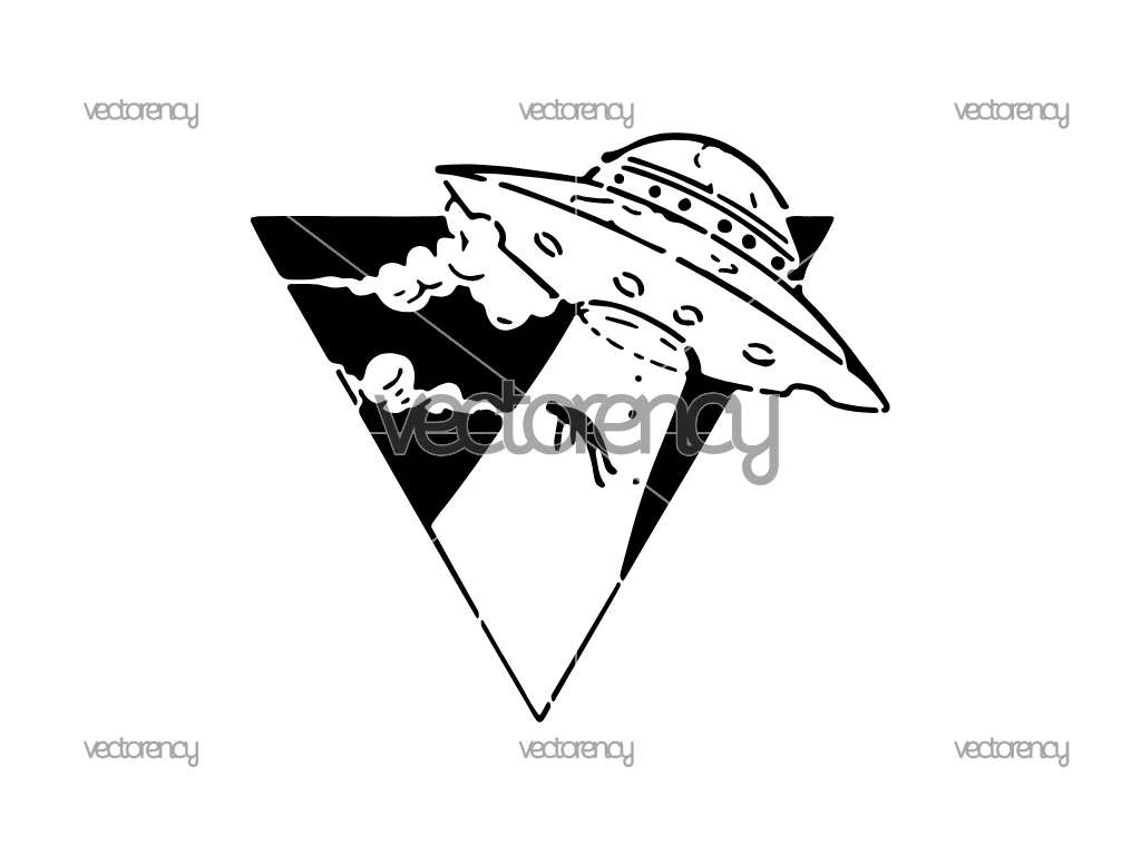 Alien Abduction SVG, UFO Clipart, Extraterrestrial Vector, Alien Spaceship Cut File