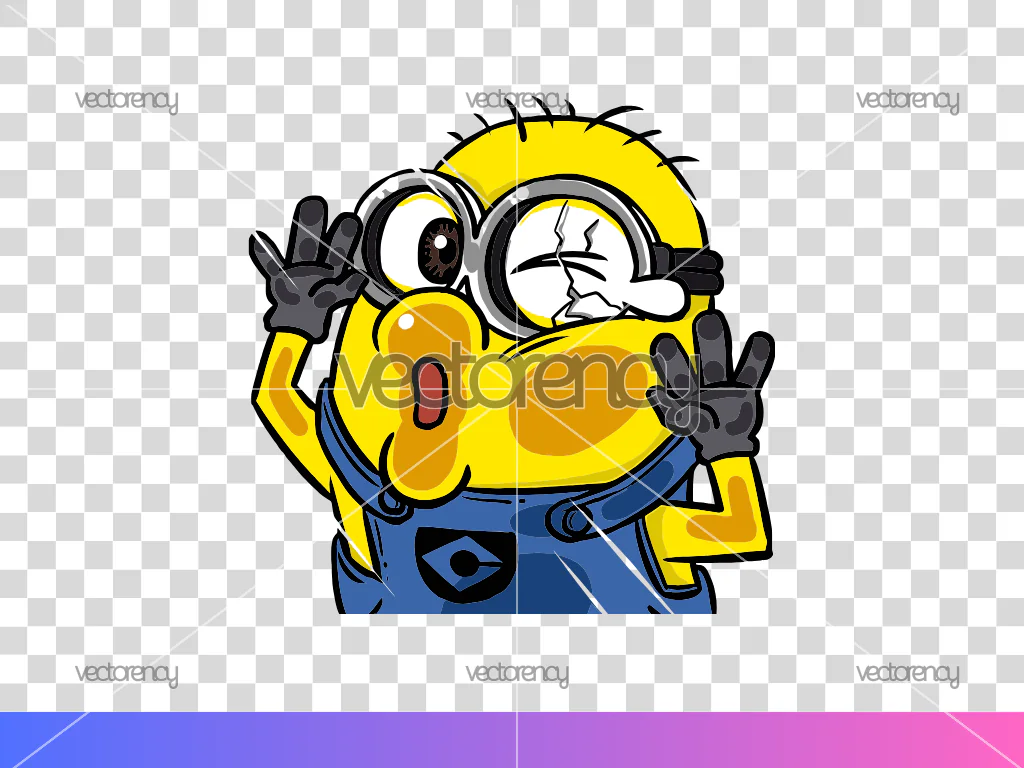 Minion Hits Glass Vector PNG HD Transparent