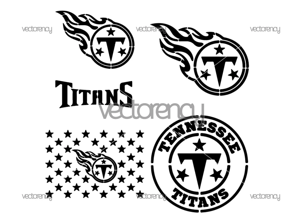 Tennessee Titans Inspired Stencil Cut File, NFL SVG Logo Sport Vector