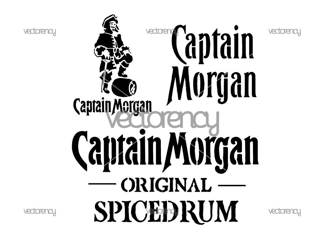 Captain Morgan Stencil SVG Logo, Rum Brand Cut File, Captain Morgan Vector Design