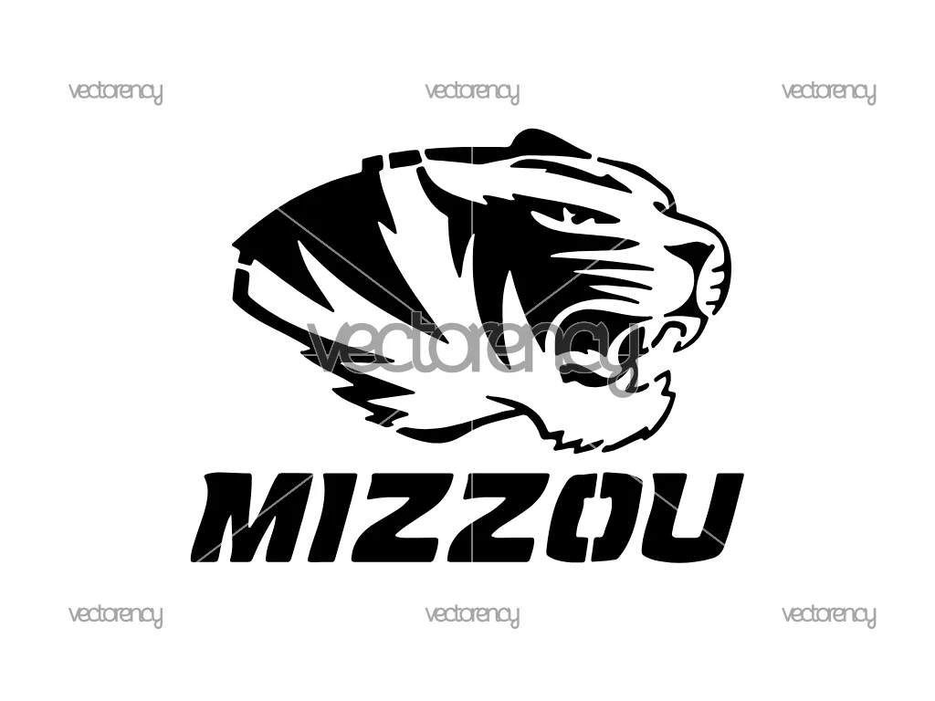 Missouri Tigers Logo SVG Stencil, College Football Cut File, Tigers Vector Design