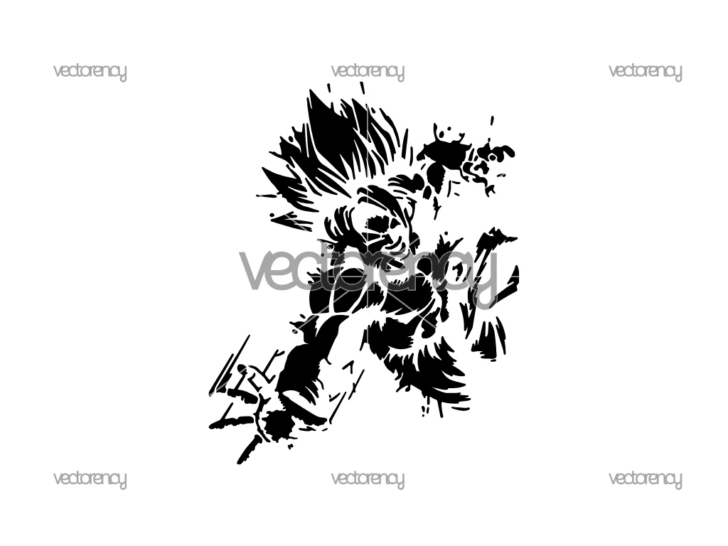 Anime Stencil SVG, Japanese Anime Cut File, Manga Vector Design, Cricut & Silhouette