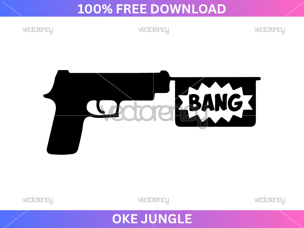 Cartoon Gun Bang SVG Free