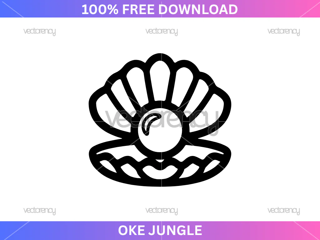 Clam with Pearl SVG Free