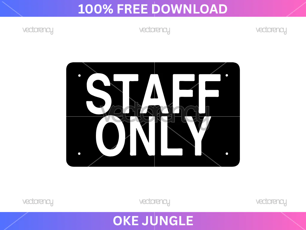 Free Staff Only Business Door Sign Private Office SVG