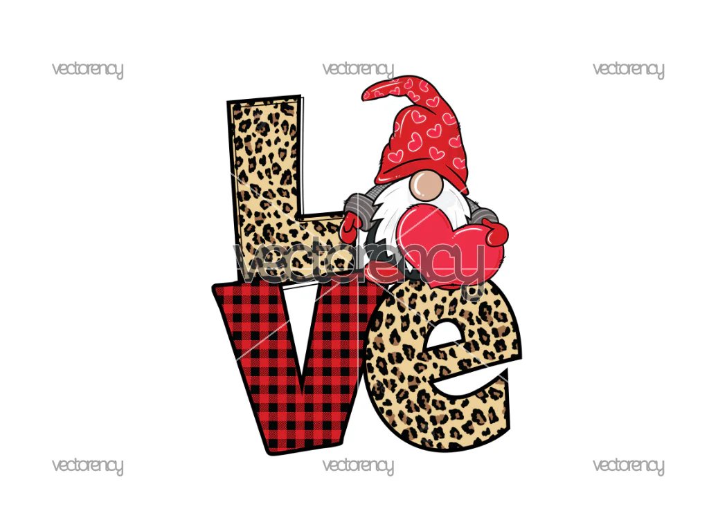 Love Gnome PNG Leopard Christmas