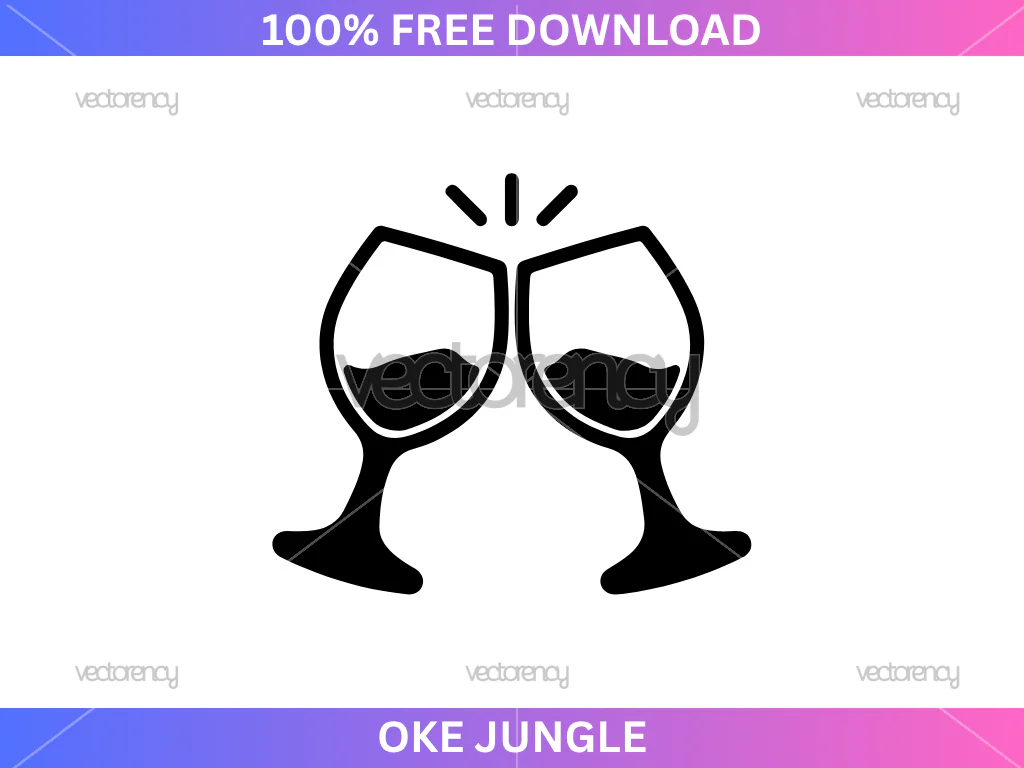 Wine Glass Cheers SVG Free