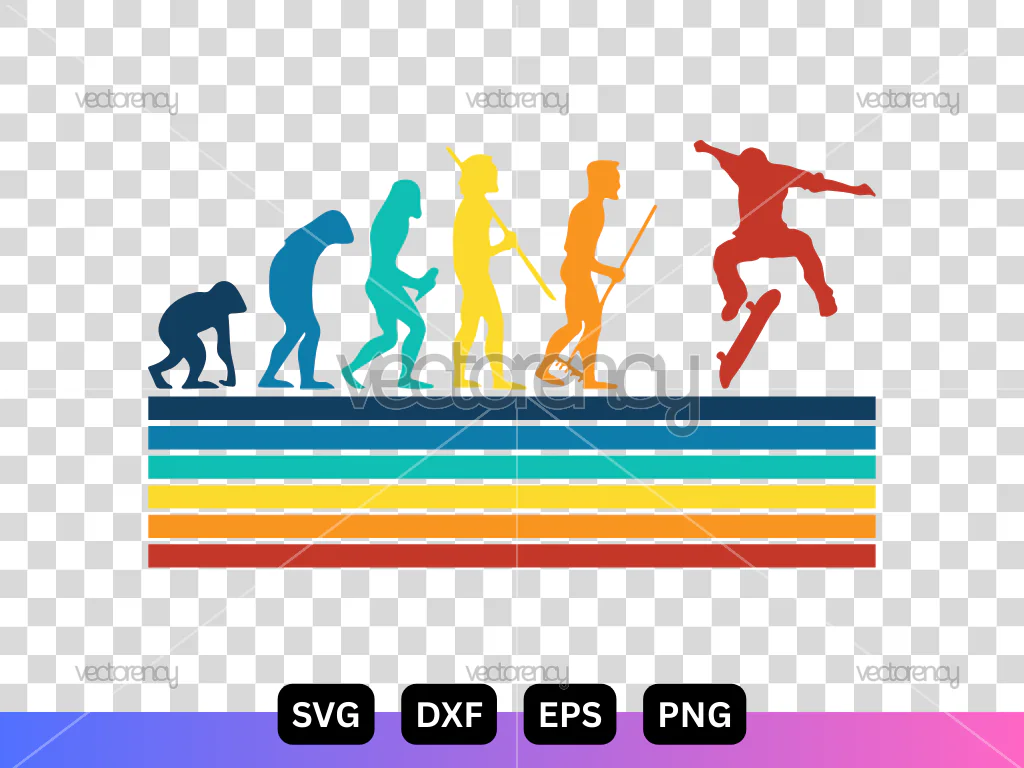 Skateboard Evolution SVG