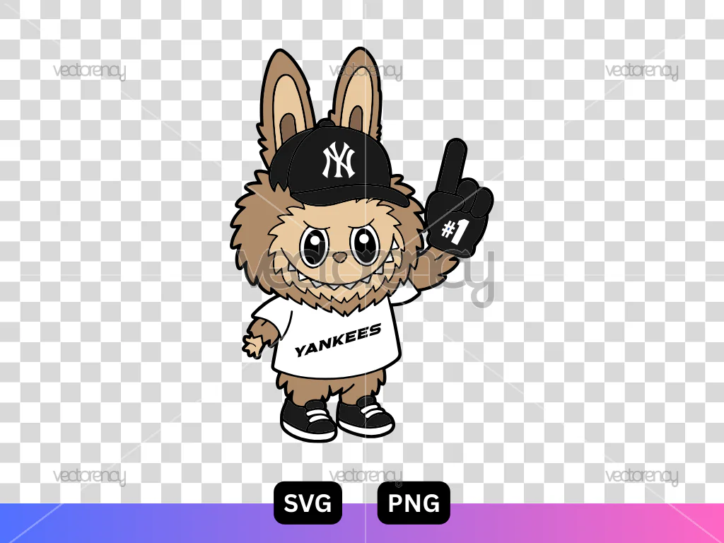 Labubu New York Yankees Clipart SVG PNG HD