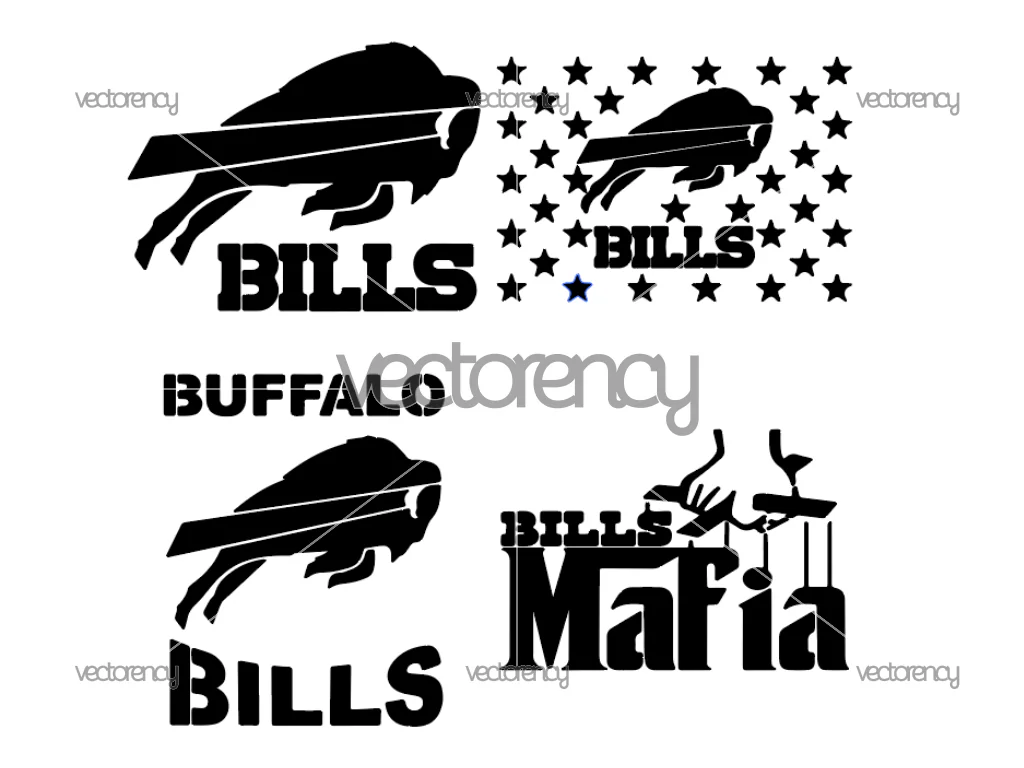 Buffalo Bills Stencil, Buffalo Bills Logo Cut File, NFL Football Stencil