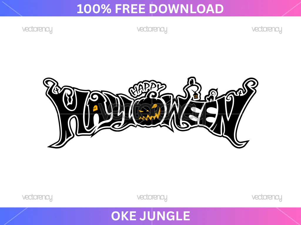 Free Happy Halloween Text SVG