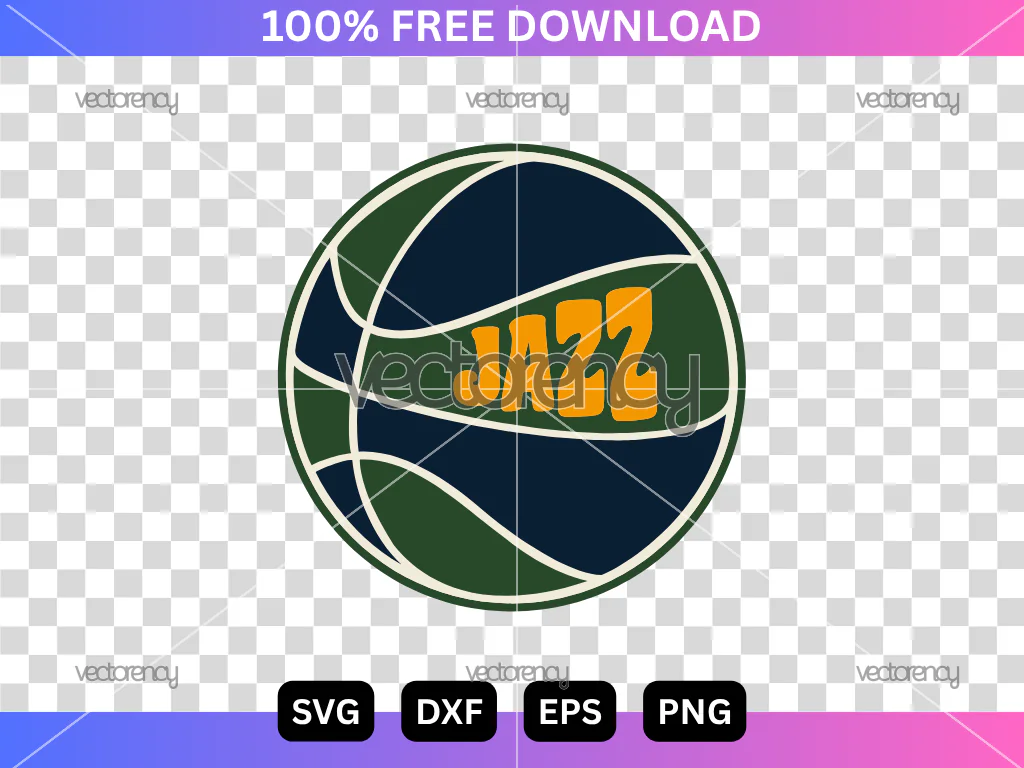 Utah Jazz NBA SVG Free, NBA Basketball Cut File, Jazz Team Vector Design, Digital Download