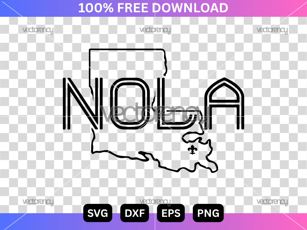 NOLA New Orleans Louisiana SVG Free