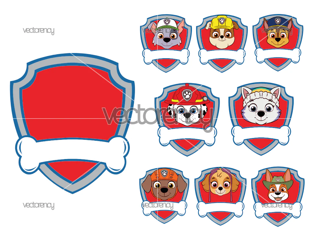 Paw Patrol Shield Clipart PNG