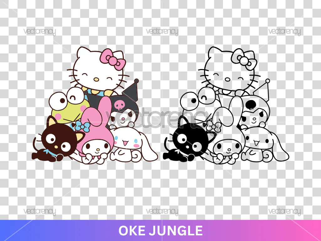 Hello Kitty Kuromi Keroppi Pompompurin Cinnamoroll Image Clipart