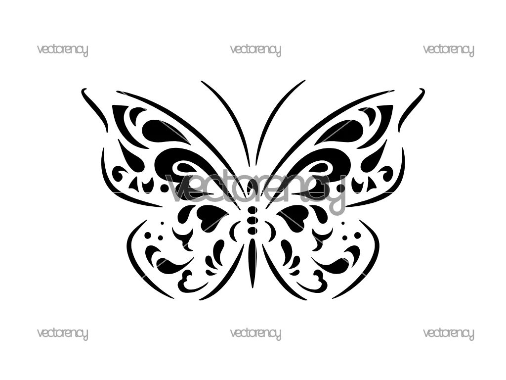 Butterfly Stencil SVG, Butterfly Cut File, Insect Vector Design, Cricut & Silhouette