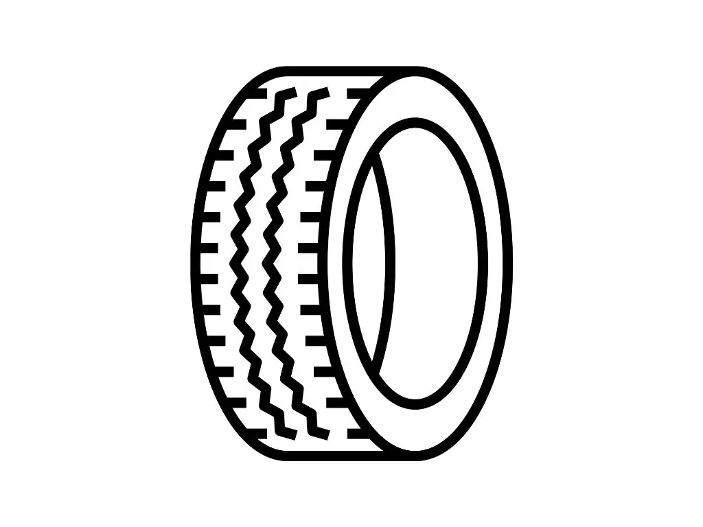 Car Tire and Wheel Silhouette Svg