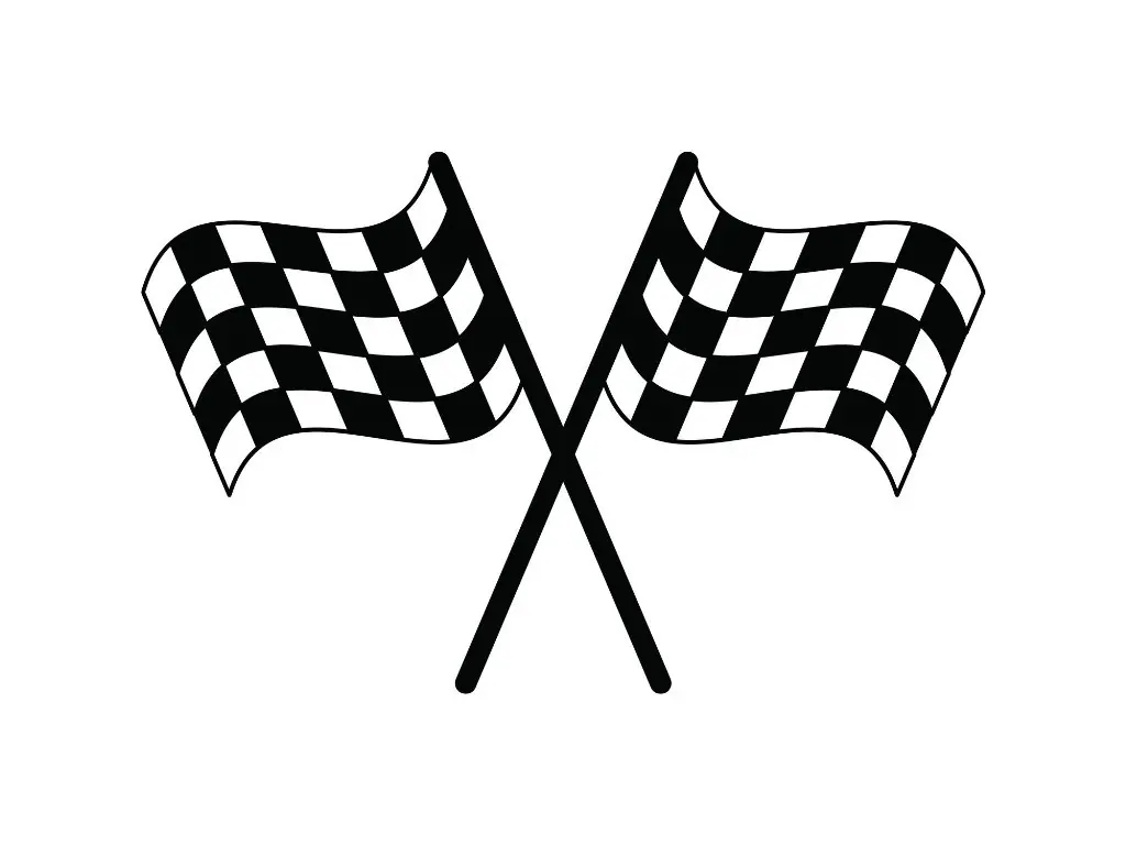 Checkered Racing Flags Silhouette Svg