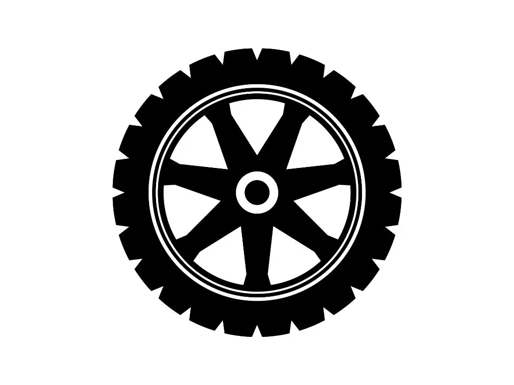 Car Tire and Wheel Silhouette Svg #2