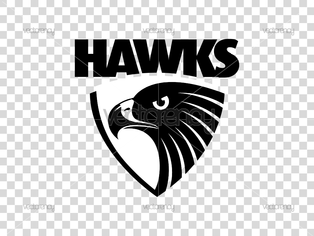 Hawthorn AFL Logo Black and White Transparent SVG PNG
