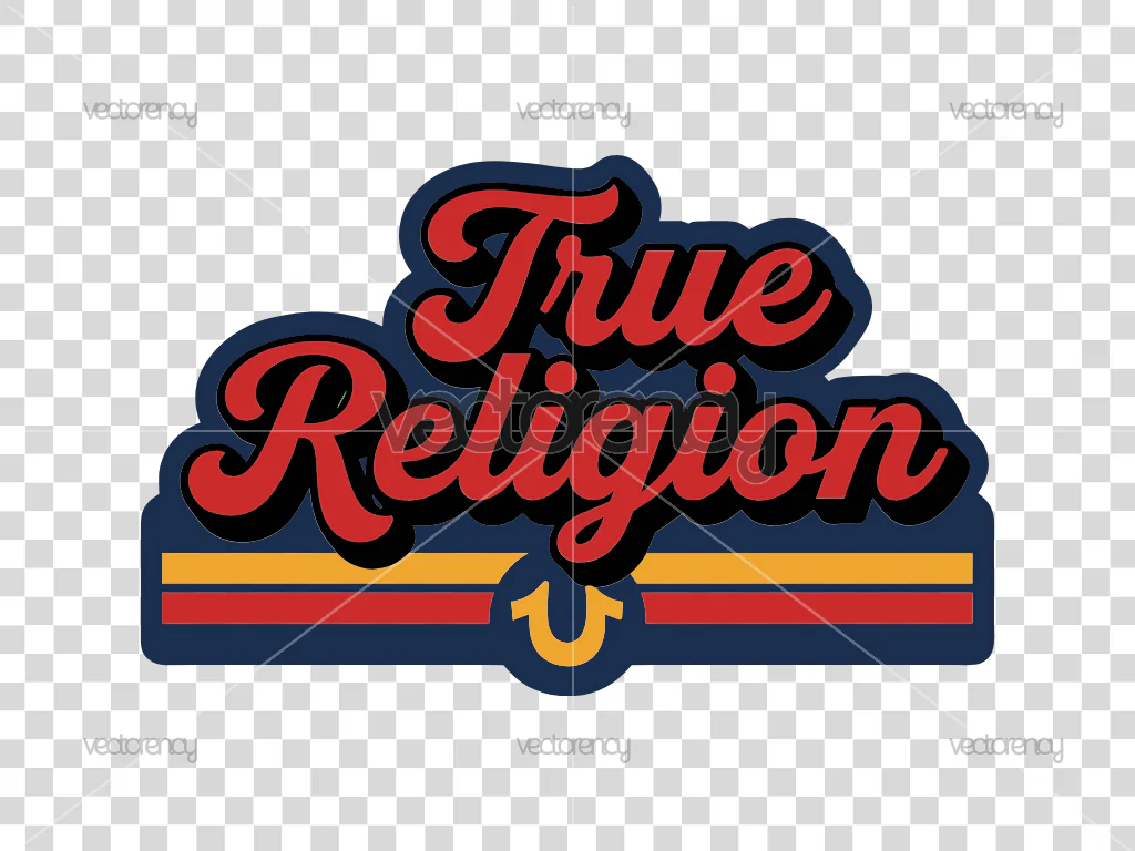 True Religion Logo Retro Style Vector PNG HD