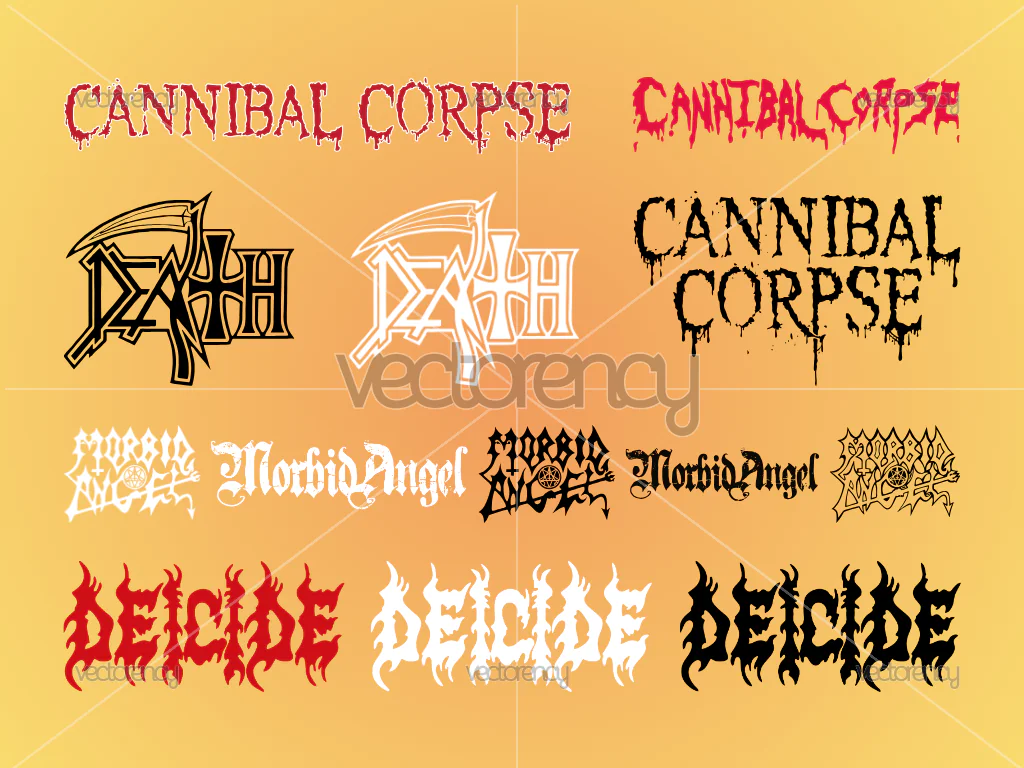 Death Extreme Metal Band Logo SVG Vector Bundle