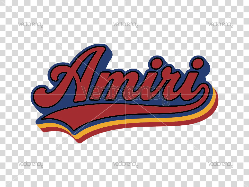 Amiri Retro Logo Text Vector PNG Transparent
