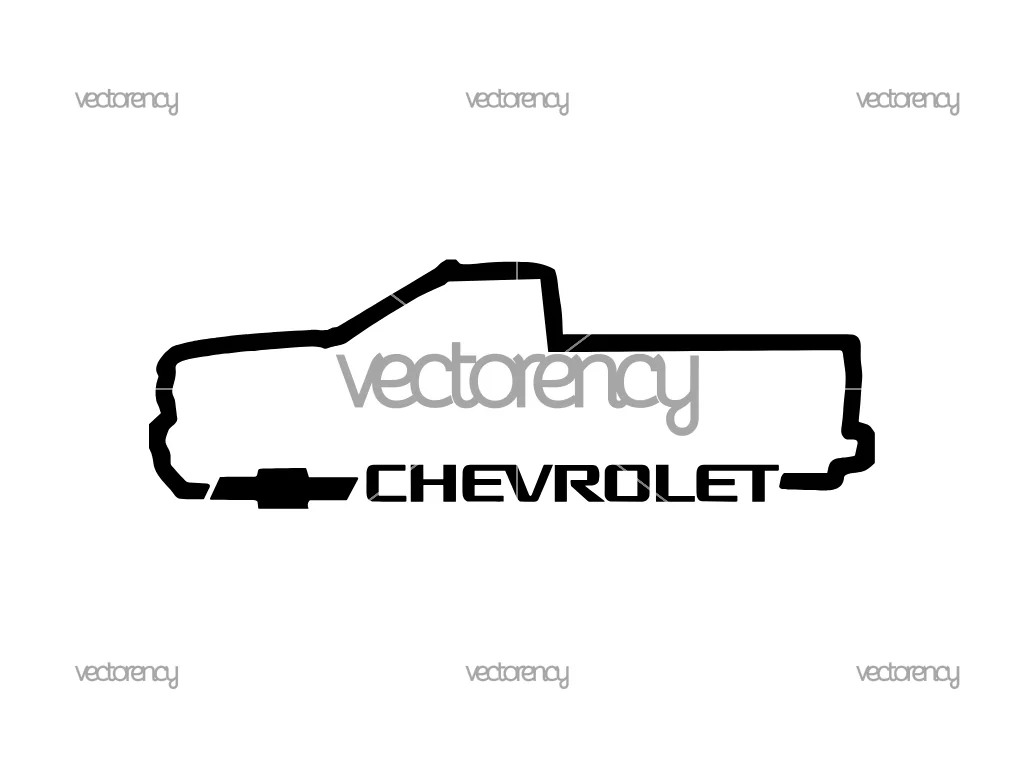 Chevy Silverado Outline SVG Vector Cricut Cut File, Decals, PNG