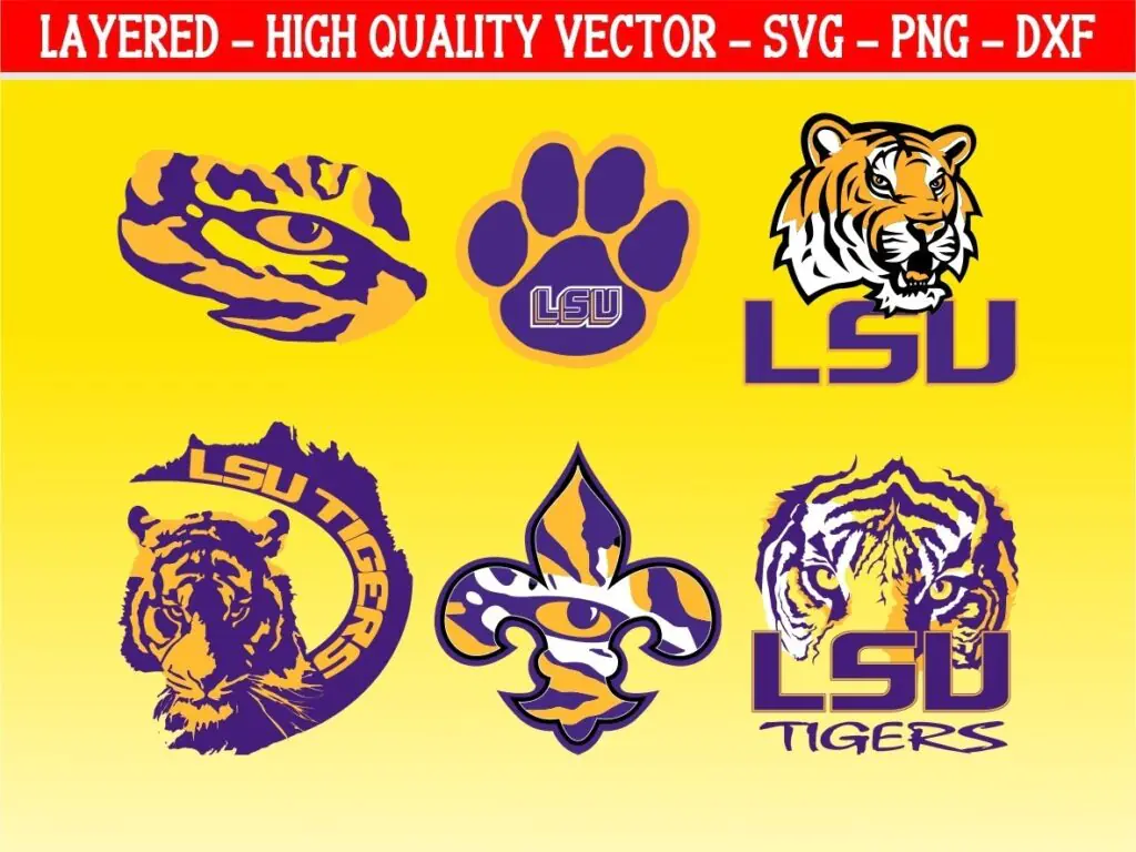 LSU Tiger SVG Bundle Instant Download Layered | Vectorency