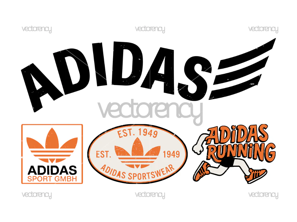 Adidas Retro Sticker PNG File Transparent