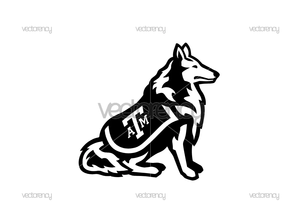 Texas A&M Rough Collie Design Logo Transparent PNG SVG