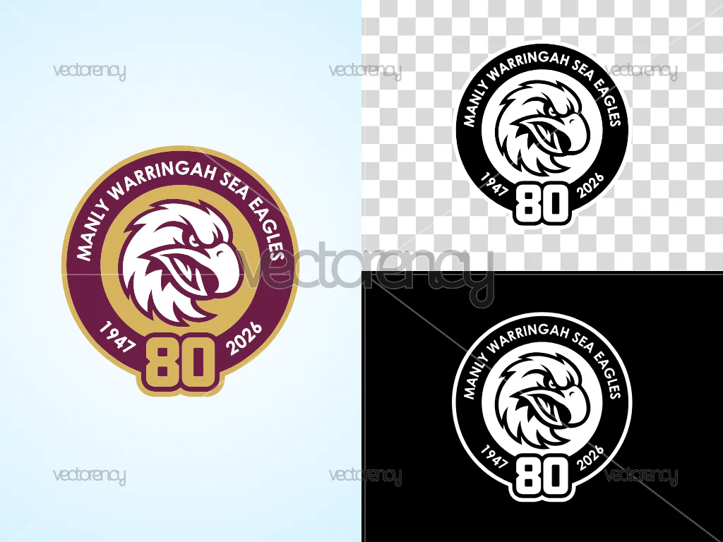 Manly Warringah Sea Eagles 80 Logo SVG PNG