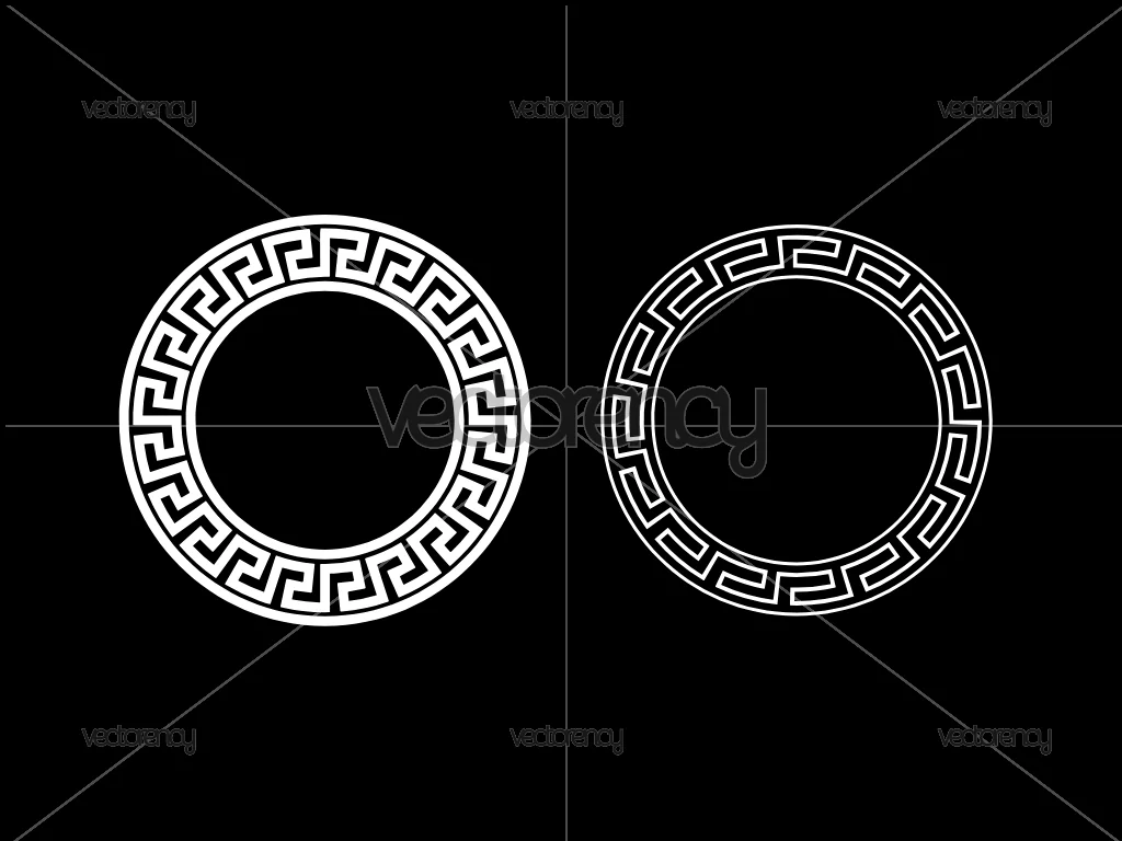 Versace Vector Pattern Circle Frame Vector SVG