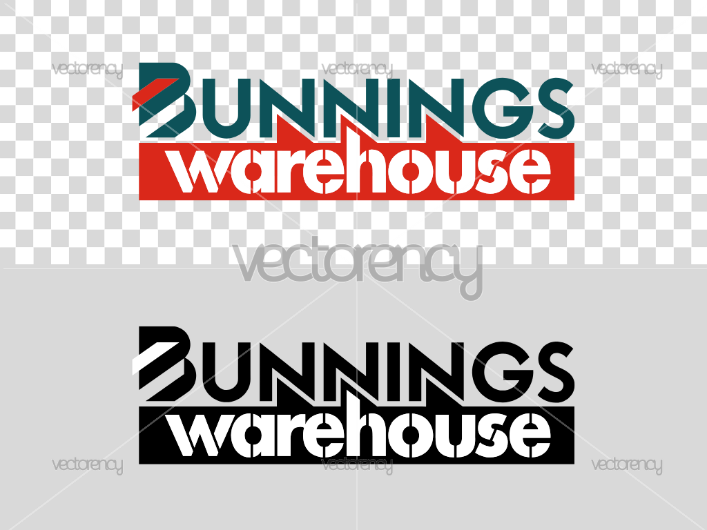 Bunnings Warehouse Logo Vector PNG SVG Black Multicolor